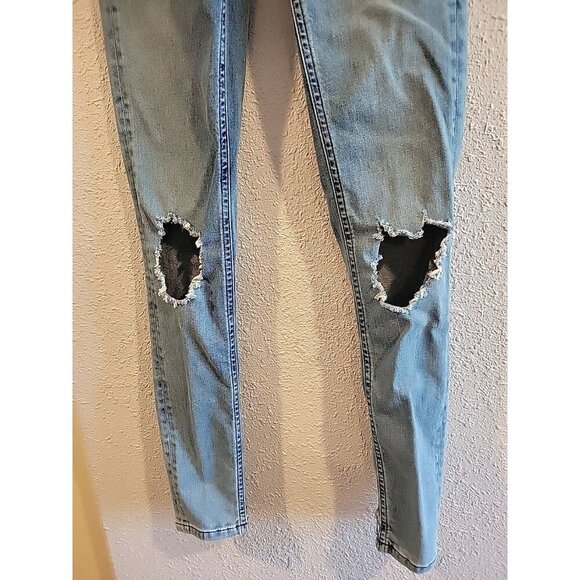 Free People Jeans Women's Size 26 L Blue Skinny‎ Distressed Stretch - Picture 4 of 7
